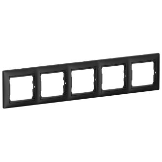 Рамка 5 постов чёрный матовый, Valena, Legrand (IEK) 6944681