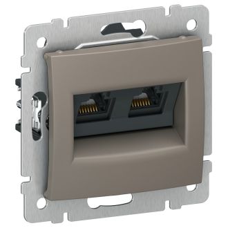 RJ-45 UTP 2 разъема с захватами - цвета капучино, Valena, Legrand (IEK) 6945351