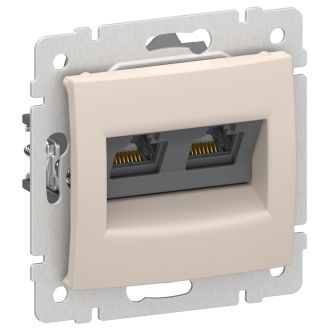 RJ-45 UTP 2 разъема с захватами - песочный, Valena, Legrand (IEK) 6945361