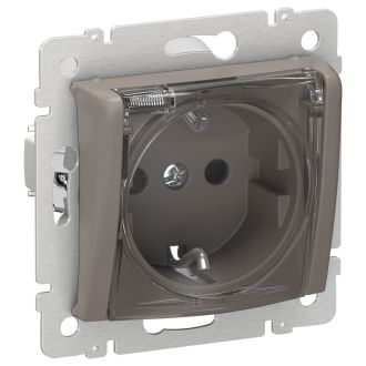 Розетка с откидной крышкой цвета капучино, Valena, Legrand (IEK) 6945401