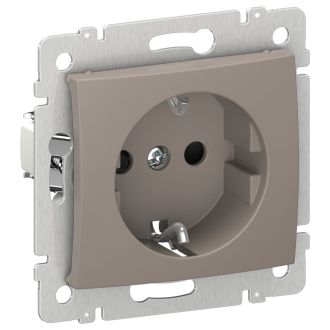 Розетка с защитными шторками цвета капучино, Valena, Legrand (IEK) 6945981