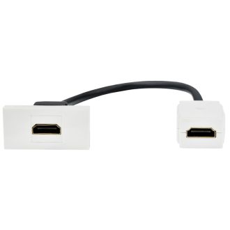 PRIMER РКМ-10-00-П Розетка HDMI M/M (1 модуль) белая, IEK PR-KK40D-RH-0-1-K01