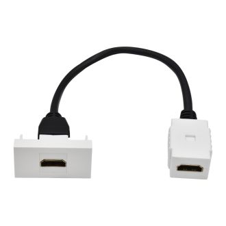 PRIMER РКМ-10-00-П Розетка HDMI M/M (1 модуль) белая, IEK PR-KK40D-RH-0-1-K01