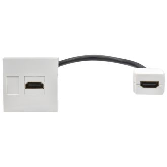 PRIMER РКМ-20-10-П Розетка мультимедийная HDMI M/M (2 модуля) белая, IEK PR-KK40D-RH-0-2-K01
