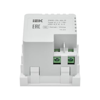 PRIMER РКЮ-25-40-П Розетка USB A+C 5В 4,2А (2 модуля) белая, IEK PR-KK40D-RU-0-2-AC-K01