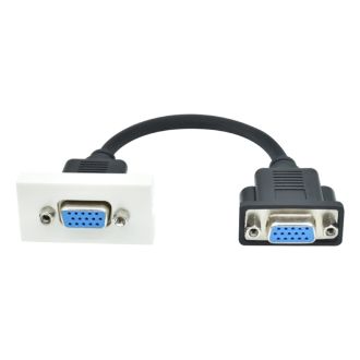 PRIMER РКМ-10-20-П Розетка мультимедийная VGA M/M (1 модуль) белая, IEK PR-KK40D-RV-0-1-K01