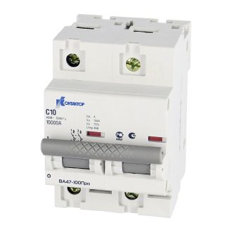 Автоматический выключатель ВА47-100 2P 16A Icu-10kA х-ка С КОНТАКТОР