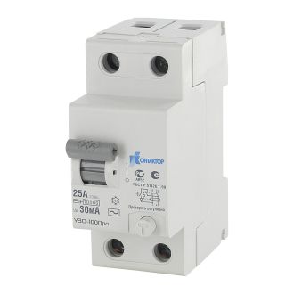 Выключатель дифференциального тока УЗО-100 2P 32A Idn-30mA тип AC КОНТАКТОР