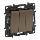 Legrand STRUCTURA Выключатель 3-клавишный 10А шампань
