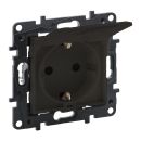 Legrand STRUCTURA Розетка 1-местная с заземлением с защитными шторками и крышкой 16А IP44 магнезиум