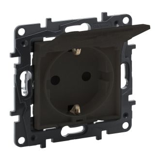 Legrand STRUCTURA Розетка 1-местная с заземлением с защитными шторками и крышкой 16А IP44 магнезиум