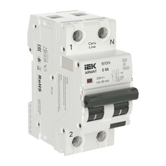 ARMAT Автоматический выключатель дифференциального тока B10N 1P+N C50 30мА тип A (36мм)