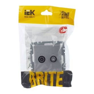 BRITE Розетка двойная TV+SAT алюминий