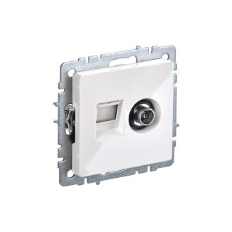BRITE Розетка двойная TV+RJ45 кат.5E белый