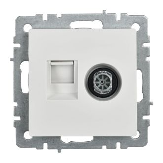 BRITE Розетка двойная TV+RJ45 кат.5E белый