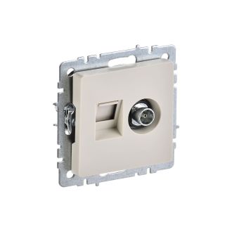 BRITE Розетка двойная TV+RJ45 кат.5E бежевый