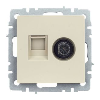BRITE Розетка двойная TV+RJ45 кат.5E бежевый