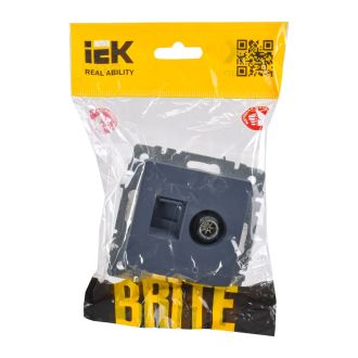 BRITE Розетка двойная TV+RJ45 кат.5E маренго