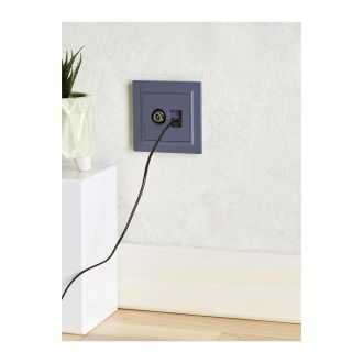 BRITE Розетка двойная TV+RJ45 кат.5E маренго
