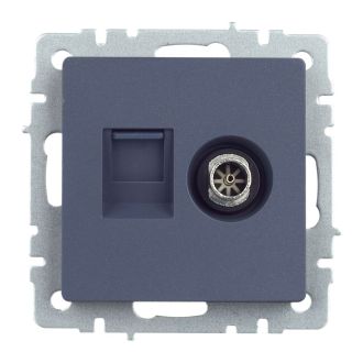 BRITE Розетка двойная TV+RJ45 кат.5E маренго