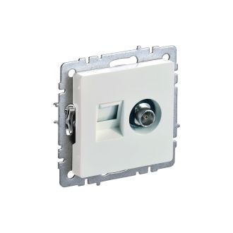 BRITE Розетка двойная TV+RJ45 кат.5E жемчуг