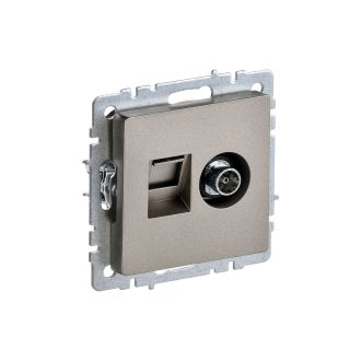 BRITE Розетка двойная TV+RJ45 кат.5E шампань