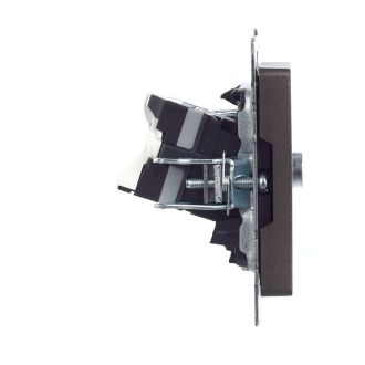 BRITE Розетка двойная TV+RJ45 кат.5E темная бронза