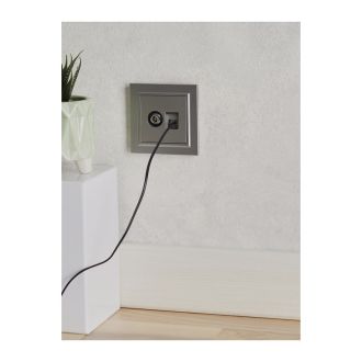 BRITE Розетка двойная TV+RJ45 кат.5E сталь
