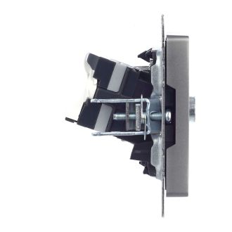 BRITE Розетка двойная TV+RJ45 кат.5E сталь