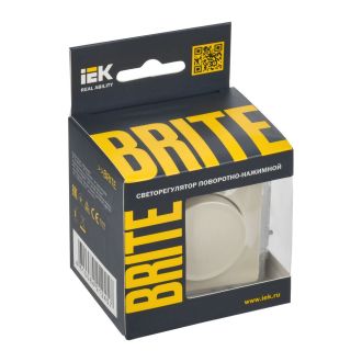 BRITE Светорегулятор поворотно-нажимной 600Вт бежевый