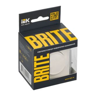 BRITE Светорегулятор поворотно-нажимной 600Вт жемчуг