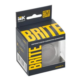 BRITE Светорегулятор поворотно-нажимной 600Вт сталь