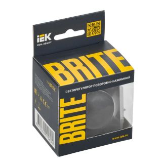 BRITE Светорегулятор поворотно-нажимной 600Вт графит