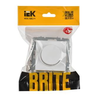 BRITE Светорегулятор поворотно-нажимной 600Вт арктический белый