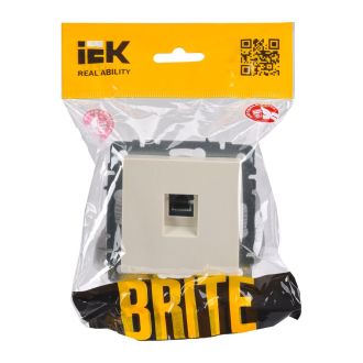 BRITE Розетка компьютерная RJ45 кат.5E бежевый