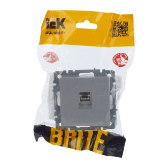BRITE Розетка компьютерная RJ45 кат.5E алюминий