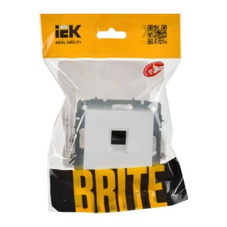 BRITE Розетка компьютерная RJ45 кат.5E арктический белый