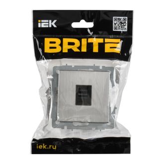 BRITE Розетка компьютерная RJ45 кат.5E металл хром/никель