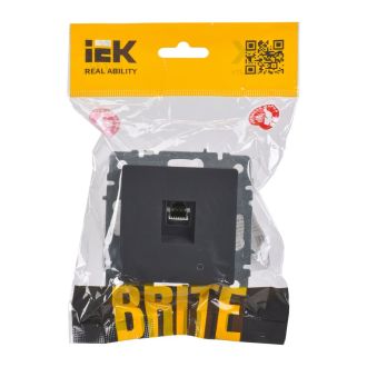 BRITE Розетка компьютерная RJ45 кат.6 графит