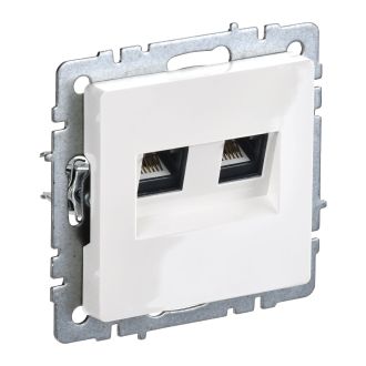 BRITE Розетка компьютерная двойная кат.5E RJ45 белый