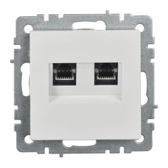 BRITE Розетка компьютерная двойная кат.5E RJ45 белый
