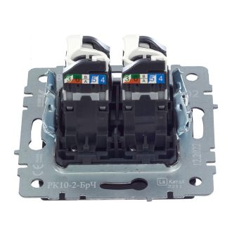 BRITE Розетка компьютерная двойная RJ45 кат.5E черный