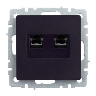 BRITE Розетка компьютерная двойная RJ45 кат.5E черный