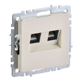 BRITE Розетка компьютерная двойная RJ45 кат.5E бежевый