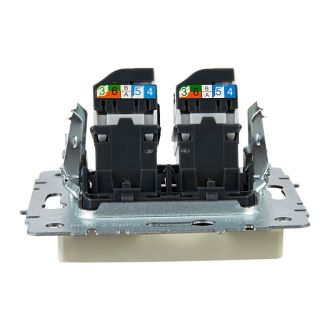 BRITE Розетка компьютерная двойная RJ45 кат.5E бежевый