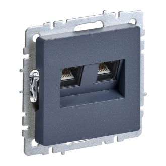 BRITE Розетка компьютерная двойная RJ45 кат.5E маренго