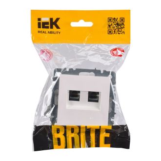 BRITE Розетка компьютерная двойная кат.5E RJ45 жемчуг