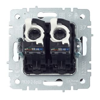 BRITE Розетка компьютерная двойная RJ45 кат.5E шампань