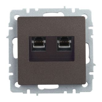 BRITE Розетка компьютерная двойная RJ45 кат.5E темная бронза