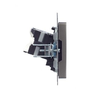 BRITE Розетка компьютерная двойная RJ45 кат.5E сталь